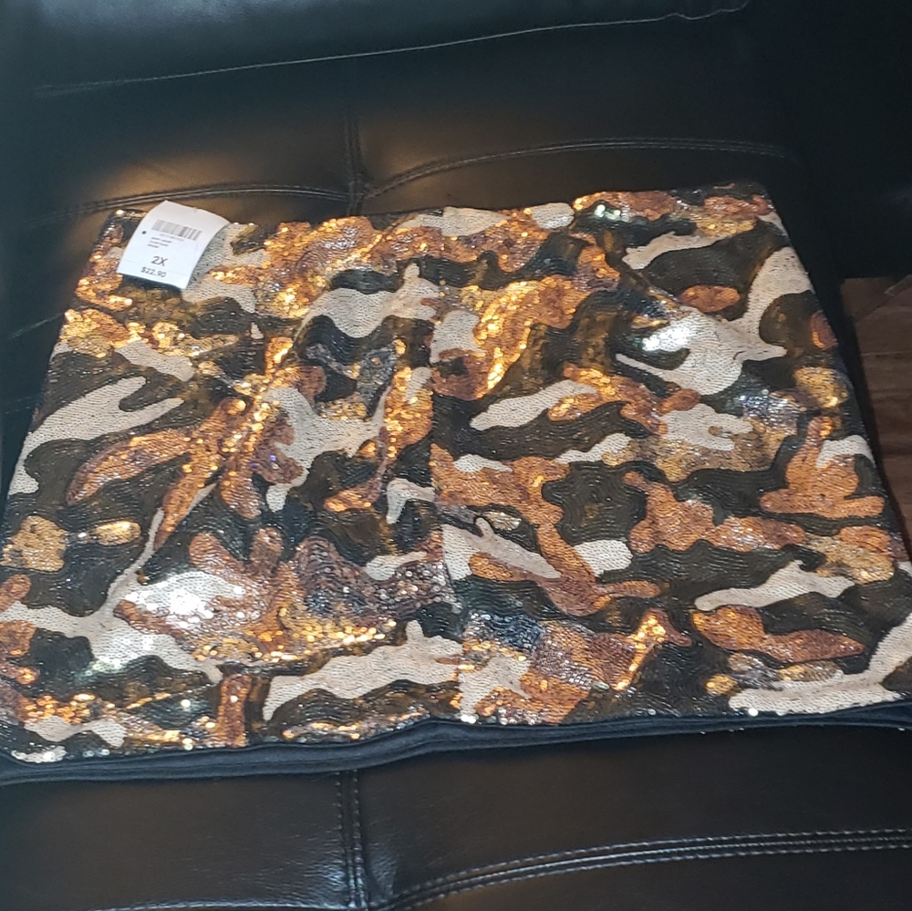 Womens camo sequin skirt